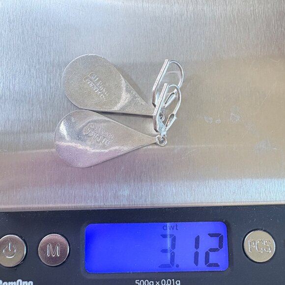 VTG Sterling Silver 925 Lapis Lazuli Teardrop Dangle Earrings Size 1.75" Length - Picture 9 of 9